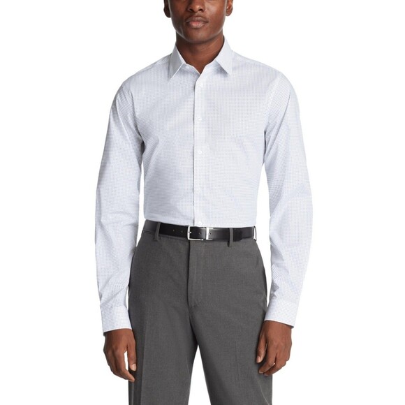 Calvin Klein Steel  Men's Regular Fit Dress Shirt - Blue,  16 34/35US - Picture 1 of 4